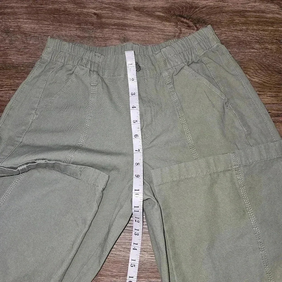 Los Angeles Sixty Six Green Utility High Waisted Cargo Pants W Pockets Sz 5 - Picture 7 of 11